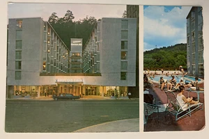 Postal vintage Aristocrat Motor Inn Hot Springs parque nacional piscina de Arkansas - Imagen 1 de 2
