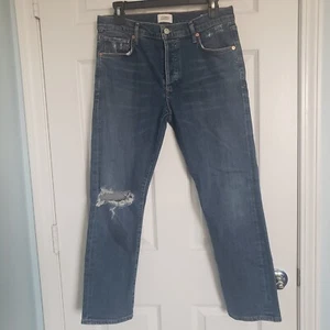 Citizens Of Humanity Size 27 Blue Distressed Emerson Slim Boyfriend Cotton Jeans - Picture 1 of 14