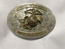 Vintage Montana Silversmiths Belt Buckle German Silver Marine Corp Emblem