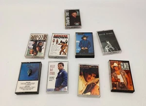 LOT 9 Vtg Cassettes Country Music Garth Brooks Eagles Clint Black Sawyer Brown - Picture 1 of 6