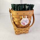 Longabrger 1998 Horizon of Hope Basket Woven Traditions Green Fabric+Prot+Tie On