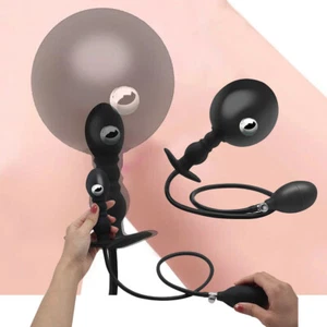 Inflatable Men Prostate Anal Butt Plug Dildo Huge Sex Toy Anal G-spot Stimulator - Picture 1 of 24