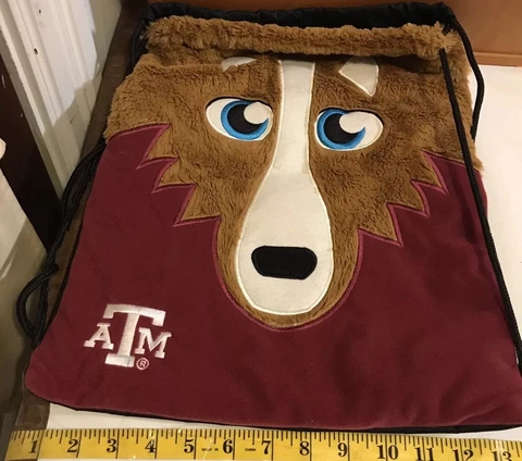 Texas A&M Aggies NCAA Mascot Drawstring Sack Backpack Pack Bac Sac Tote Cover