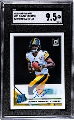 2019 Donruss Optic #177 Diontae Johnson Steelers Rookie Auto /150 SGC 9.5 Mint+ - Image 1 of 2