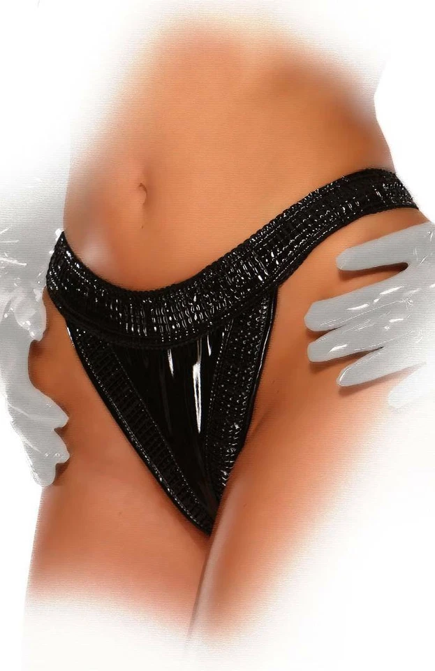 Ledapol - Erotischer glänzender Lack Riemen String ouvert in diversen Farben - Bild 1 von 1