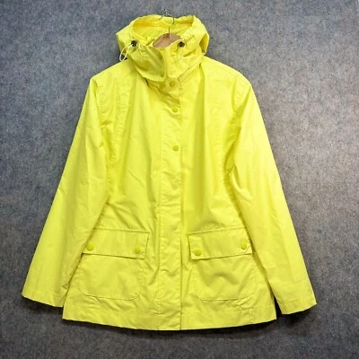 Ilse Jacobsen Raincoat Womens Size L Yellow Cotton Blend PVC Jacket Waterproof - Image 1 of 4