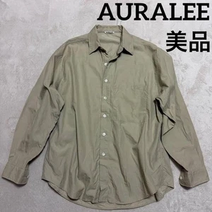 Aurary Cotton Long Sleeve Shirt Olive Men size L Used Casual Comfortable - Picture 1 of 10