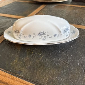 Johann Haviland BLUE GARLAND Covered Butter Dish Bavaria Germany - Picture 1 of 4
