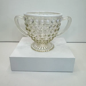 Anchor Hocking Mondstein Schuhnagel Doppelgriff offener Fuß Zuckerdose - Bild 1 von 7