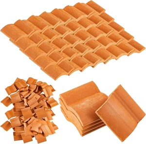 Miniature Roof Tiles Model Building Set Dollhouse Shingles Clay Roof Tiles - Picture 1 of 12