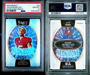 2024 Panini Select Jalen McMillan Neon Icons Prizm 22 Psa 10 Sp Rookie RC Inserto - Imagen 1 de 3