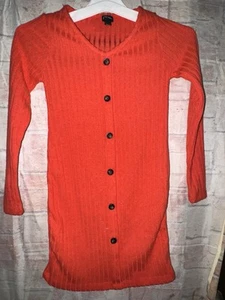 Girls' Cozy Button-Front Long Sleeve Dress - Art Class Burnt Orange Size Med 7/8 - Picture 1 of 2