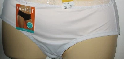 VASSARETTE - NUEVO CON ETIQUETAS - TALLA 8 - BLANCO - PANTY HIPSTER LATERALES 5" - ESTILO #12309 Foto 1 de 2