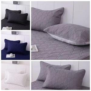 100% Polyester Solid Pillow Cases Hidden Zipper Pillow Cover Standard 2 Pack - Picture 1 of 17