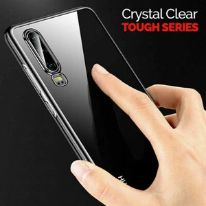 CLEAR Case For Huawei P20 P30 Pro Lite Mate Smart Cover Shockproof Silicone Gel - Picture 1 of 12