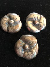 Vintage Silver Buttons Set Of 3