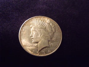 ¡Dólar de plata paz sin circular 1934D Choice! BONITO BRILLO ORIGINAL ENVÍO GRATUITO    - Imagen 1 de 4