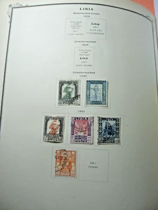 1929-32 Sheet(s) of 7 Libia & Leeward Islands Stamps from 1933 Scott's Album - Picture 1 of 2