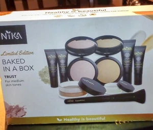  INIKA Organic Baked Mineral In A Box For Medium Skin Type, Fast Shipping. 8pc. - Picture 1 of 4