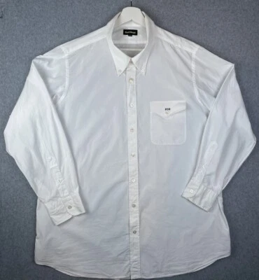 Белая атласная мужская рубашка Paul Stuart персонализированное имя на упаковке размер XXL - Изображение 1 из 4