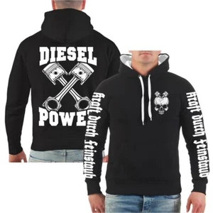 Herren Männer Kapuzenpullover Diesel Power Hoodie LKW PKW Kraft durch Feinstaub - Bild 1 von 10