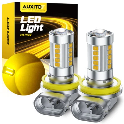 AUXITO Lamp H11 H8 H9 Amber Yellow LED Fog Light DRL Bulbs Super Bright 5000LM A - Image 1 of 4