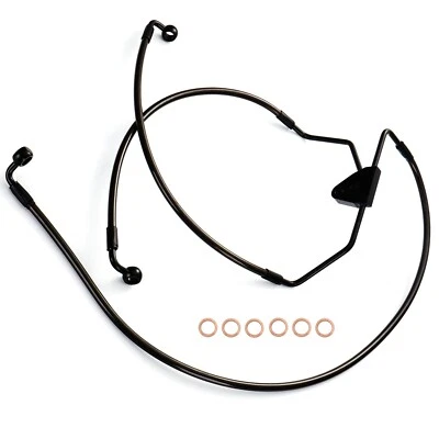 Línea de freno de disco doble para manillar Harley 8" para Touring FLHR FLHX 96-13 SIN ABS Foto 1 de 4
