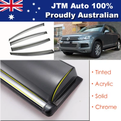 INJ Chrome Weather Shield Weathershield Window Visor for VW Touareg 2011-2018 - image 1 of 4
