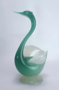 Archimede Seguso Bird Sculpture Green Alabastro Vintage Murano Glass - Picture 1 of 8
