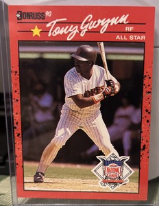 ERROR! TONY GWYNN 1990 Donruss #705 San Diego Padres BASEBALL CARD NO DOT! HOF