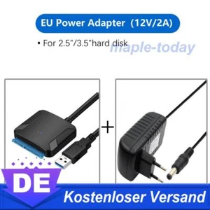 USB 3.0 auf zu SATA Adapter Kabel für 2,5" 3,5" HDD SSD Festplatte PC Laptop EU - Bild 1 von 11
