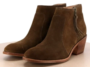 Madewell Janice 218 $ Damen-Booties mit seitlichem Reißverschluss Größe 8,5 Leder braun F5076 - Bild 1 von 13