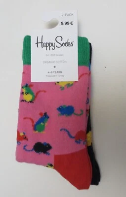 HAPPY SOCKS Bebé 4 - 6 Años 1 Par Calcetines Zapato Talla 7 1/2 - 8 Algodón Orgánico Foto 1 de 3