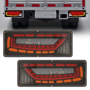 2x LED 12V Flowing Rear Tail Light Brake Reverse Indicator Truck UTE Trailer Van - Picture 1 of 9