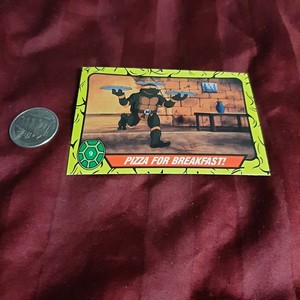 [009] TMNT 1989 Topps Factory Set Trading Card Pizza For Breakfast Classic Retro