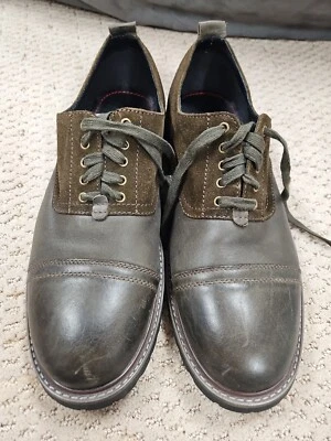 Robert Wayne Compass Two Tone Brown Olive Cap Toe Mens Size 11 Dress Shoes (A90) - Image 1 of 4