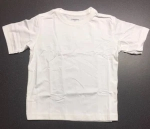 New Lands End 5/6 School Uniform Size M White Cotton T-Shirt Kids Short Sleeve - Picture 1 of 4