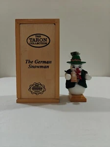 Steinbach Taron Collection The German Snowman Handmade Wood Christmas w/ Tag Box - Picture 1 of 11