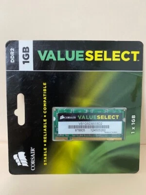 Corsair Laptop Memory 1GB SO-DIMM 533 MHz DDR2 SDRAM _ VS1GSDS533D2 - Image 1 of 2