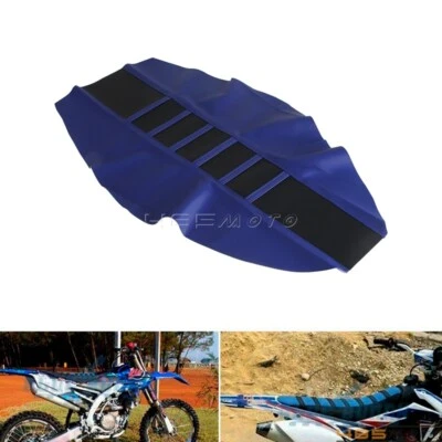 Cubierta de asiento con pinza acanalada de motocross enduro negra/azul para Yamaha YZ250F YZ450F Foto 1 de 4