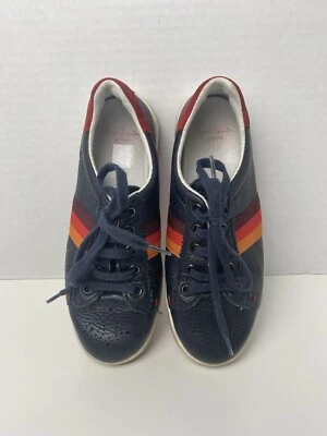 Paul Smith Junior Navy leather Striped Sides EURO 34 - Image 1 of 4