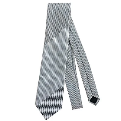 Corbata de cuello para hombre Romario Manzini ~ rayas plateadas/negras Foto 1 de 4