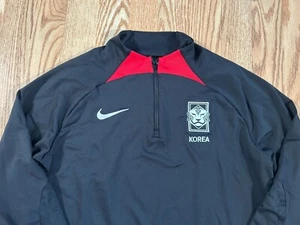 Nike Korea Team Issue Dri-FIT Long Sleeve Soccer Drill Top DX9225-010 Mens sz M - Picture 1 of 13