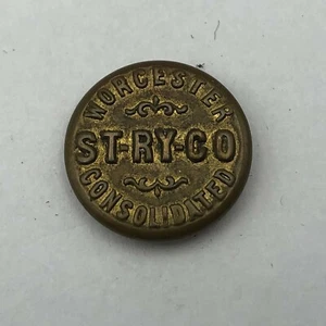 Worcester Consolidated Uniform Button ST-RY-CO Street Railway Company AM Vintage - Picture 1 of 12