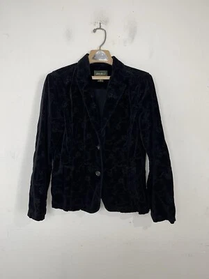 Chaqueta para mujer Eddie Bauer 10 negra terciopelo hadas otoño fiesta blazer gótico Foto 1 de 4