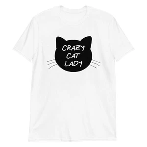 Ladies Funny Cat Shirt Crazy Cat Lady T-Shirt Cat Lover - Picture 1 of 20