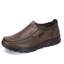 Moda Masculina Couro Casual sapatos respirável Antiskid Mocassim Sapatilha Mocassim