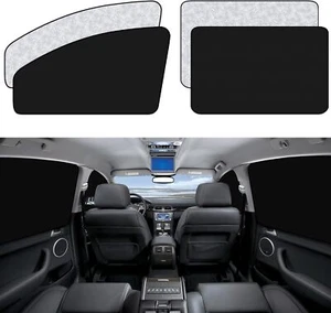 Magnetic Car Window Sun Shades - 4 Pcs Blackout Auto Camping Curtains - Picture 1 of 7