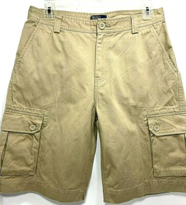 Boys Chino Shorts 18 Khaki Polo Ralph Lauren Flat Front Pockets Logo Vintage - Picture 1 of 7