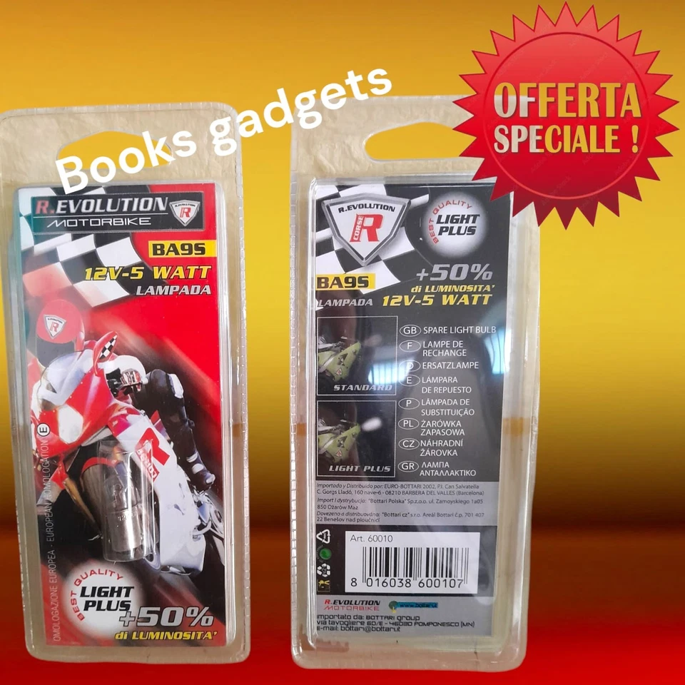 Lampadina Moto Scooter BIANCA BA9s 12V 5W Visibilità + 50% alle Tradizionali - Immagine 1 di 1